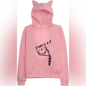 Cozy Pink Cat Hoodie for Pets